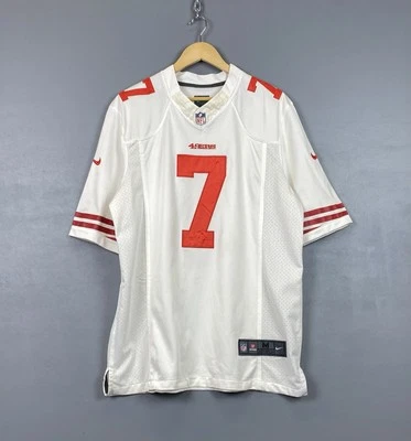 2000 年代耐克旧金山 49 人队 Colin Kaepernick #7 球衣短袖白色 — 第 1/4 张图片