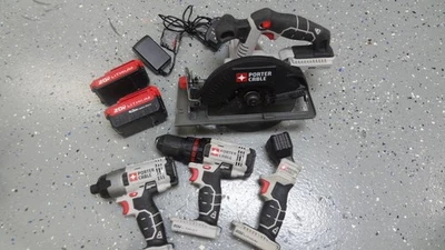 Porter Cable 4 Tool Combo Kit W/ 2 Batteries & Charger - Image 1 of 4