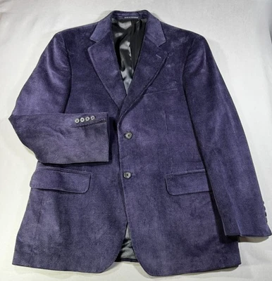 Lands’ End Men’s 40S Purple Corduroy Blazer Sport Coat 100% Cotton Short MINT - Image 1 of 4