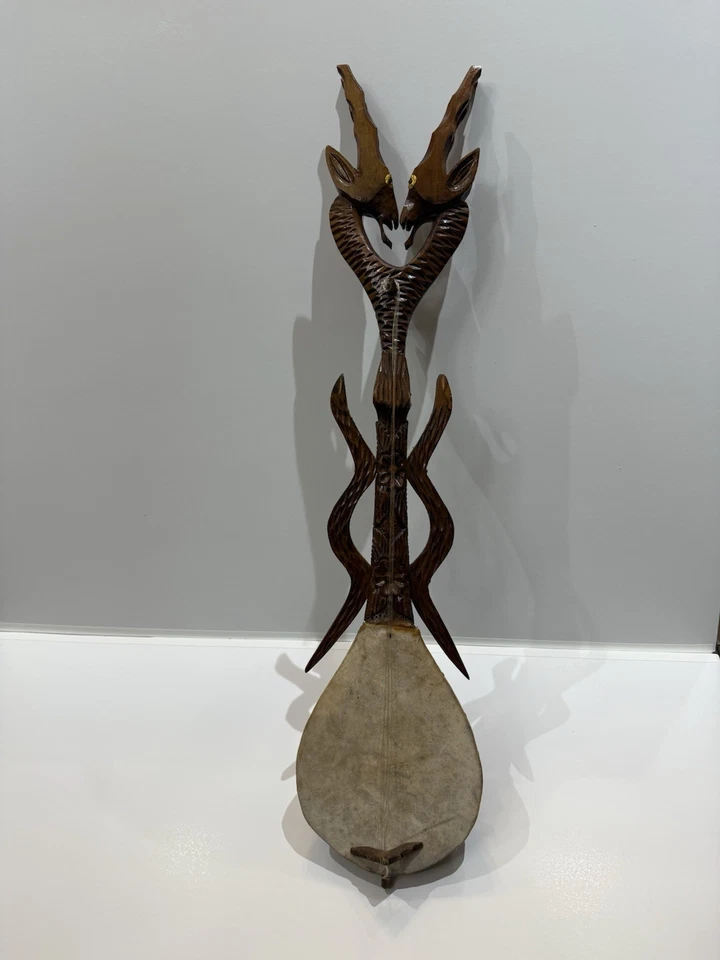 Vintage Gusle Wood Instrument * Ethnic Hand Carved” - Image 1 of 4