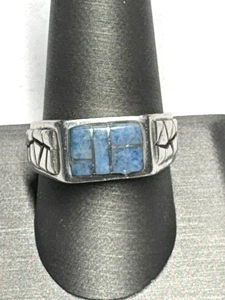 ANILLO SELLO HOMBRE NATIVO AMERICANO TEME PLATA ESTERLINA 925 Y TURQUESA TALLA 10 - Imagen 1 de 7