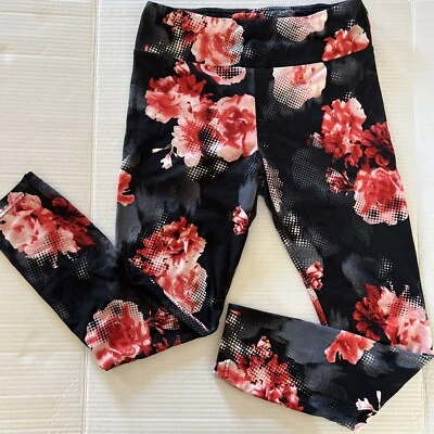 No Boundaries Women's Floral Leggings Black, Pink And White Medium - Image 1 of 4