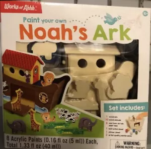 Nuovo con scatola Works Of Ahhh Noah's Ark Premium Wood Paint Craft Kit età 4+ - Foto 1 di 4
