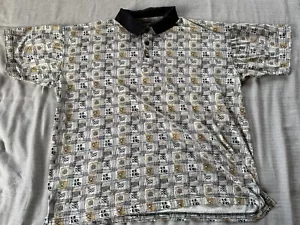 Vintage Knightsbridge Poloshirt Kurzarm Gr. L All Over Print - Bild 1 von 14