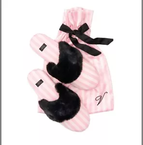 Victoria’s Secret Signature Satin Cozy Slippers Women’s NWT Medium 7-8 - Picture 1 of 3