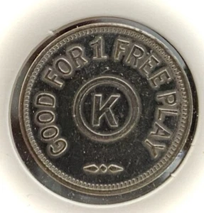 Vintage Maschine Medaille-K gut für 1 kostenloses Spiel ~ kostenloser Versand! - Bild 1 von 4