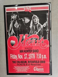 Heart 1978 Richfield OH Coliseum Concert Poster 11 X 17 Framed - Picture 1 of 2