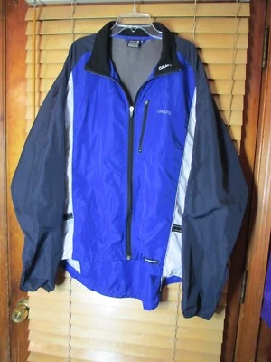 Craft Lager Layer 3 男式 XL 蓝色拉链风衣夹克通风防雨 — 第 1/4 张图片