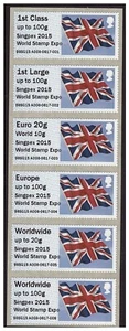 Post & Go Singpex 2015 World Stamp Expo B8SG15 collectors set of 6. MNH. - Picture 1 of 1