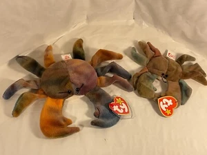 FEHLER - SELTENE Beanie Baby Claude die Krabbe mit 4. Gen SCHNEEBALL Hängeetikett - Bild 1 von 13