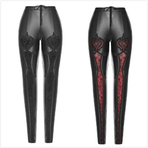 PUNK RAVE Women Leggings Punk Gothic Decorated Floral Orientation Waist Leggings - Picture 1 of 25