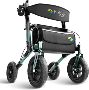 Helavo Rollator Mit Luftbereifung Für Draußen - Rollator Faltbar Und Leicht Mit - Bild 1 von 5
