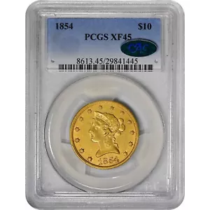 1854 $10 XF45 PCGS CAC Gold Eagle | Paradime Coins - Picture 1 of 5