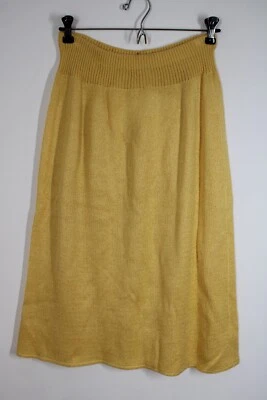 Falda midi de cintura elástica tejida amarilla 12 de colección sin marca Foto 1 de 4