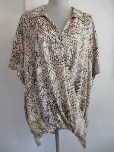 NUEVO CON ETIQUETAS BLUSA ENVOLVENTE SINTÉTICA ESTAMPADO ANIMAL JONES NEW YORK 3X PRECIO DE VENTA SUGERIDO POR EL FABRICANTE $80.00 - Imagen 1 de 12