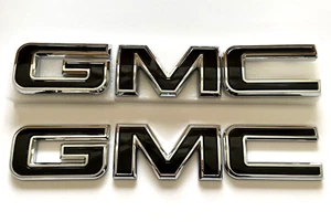 2019-2024 Front & Rear Emblem Chrome Black GMC Fit For Sierra 1500 2500HD 3500HD - Picture 1 of 2