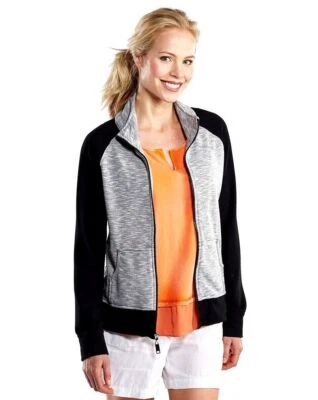 NUEVO CON ETIQUETAS NUEVO PRODUCTO FRESCO Mila Sudadera Chaqueta Top Gris y Negro M o L Ret $75 EE. UU. Foto 1 de 4