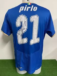 Trikot Italien Italy Pirlo No Matchworn Issued Jersey Camiseta Unterzeichnet COA - Bild 1 von 5