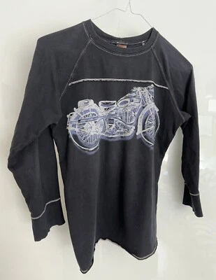 Charlie Rocket Motorcycle Boys Kids Long Sleeve T-shirt Size 10 Boutique Black - Image 1 of 4