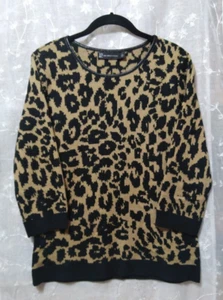 Suéter Jersey Tejido Manga 3/4 Estampado Leopardo NY&C New York and Co Talla Grande - Imagen 1 de 5