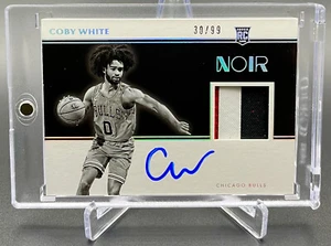 2019-20 Coby White Noir Worn RPA /99 RC Rookie Patch Auto 3-Color Panini #329 - Picture 1 of 6