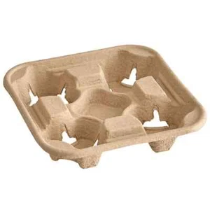 4 Cup Drink Cup Carrier, Cup Holder, Cup Carry Tray Biodegradable Pulp 300 Count - Picture 1 of 1