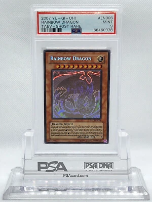 YUGIOH TAEV-EN006 RAINBOW DRAGON GHOST RARE HOLO FOIL PSA 9 MINT #68460978 - Image 1 of 4