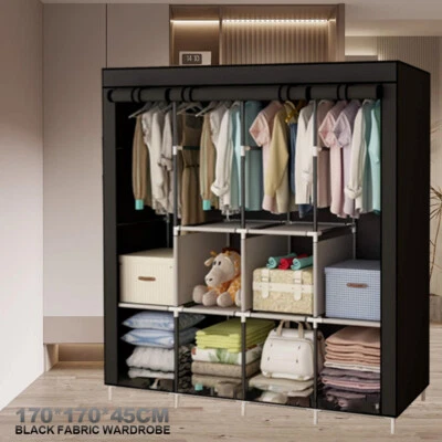 Mobiler Textil Kleiderschrank Stoffschrank Faltschrank Textilschrank Garderobe - Bild 1 von 4