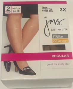 JMS Pantaloni Regolari Confezione da 2, Punta Trasparente, Nudo, 3x - Foto 1 di 2