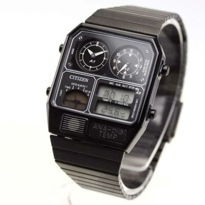 CITIZEN ANA-DIGI TEMP JG2105-93E Schwarz Herrenuhr Neu in Box - Bild 1 von 4