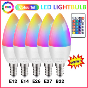 NEW RGB Led Colour Smart Changing Light Bulb Remote E12/E14/E26/E27/B22 Indoor
