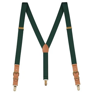 Buyless Fashion Leather End Suspender Mens - 48" Elastic Adjustable 1" - Y Shape - Picture 1 of 84