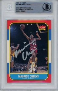 Maurice Cheeks Autographed 1986 Fleer #16 Trading Card Beckett 43906 - Picture 1 of 2
