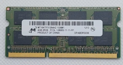 Mémoire RAM Micron MT16KTF51264HZ-1G6M1 4 Go 1600 MHz - PC3L-12800S (DDR3-1600)  - Photo 1/2