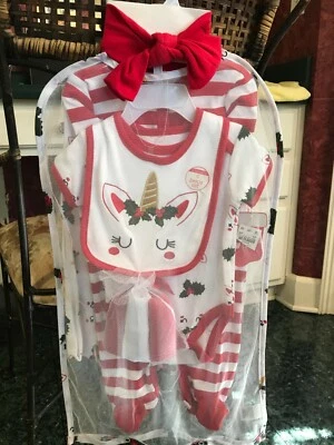 Baby Gear Mi 1ª Navidad 9 Piezas Unicornio Vacaciones Set Talla 6-9 Meses ¡Nuevo! Foto 1 de 4