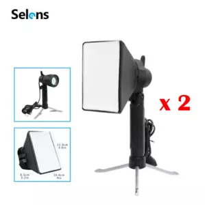 2x Mini Continuous LED Light Photo Lighting Softbox Kit Spotlight Tripod AU Plug - Picture 1 of 12