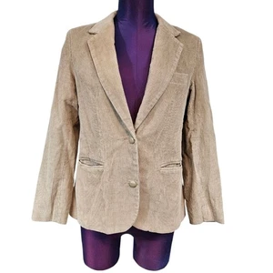 Vintage 80s Cori Tan Corduroy Fitted Blazer Size 9 Juniors G73 - Picture 1 of 13