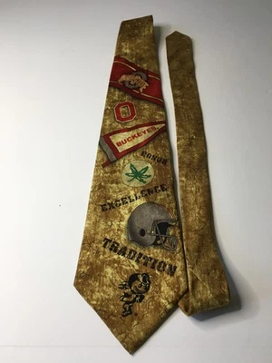 Corbata 100% Seda OHIO STATE BUCKEYES FÚTBOL 57" Largo 3.75" Ancho POR ÁGUILA Foto 1 de 4