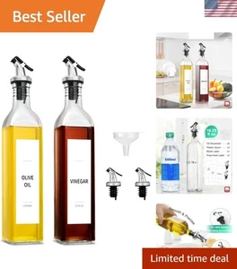Vielseitiges 17 Unzen Glas Olivenöl und Essig Spender Set für elegante Küchen - Bild 1 von 10