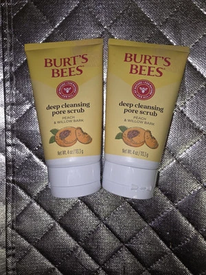 Burt's Bees Peach & Willow Bark Deep Pore Scrub  4 oz Lot Of 2 - Image 1 of 2