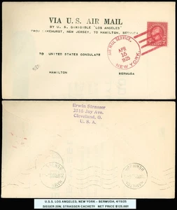 4/15/25, SIEGER 20N USS LOS ANGELES, NY - US CONSULATE, BERMUDA, STRASSER CACHET - Picture 1 of 1