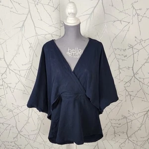 Zapelle Marine Baumwolle Stretch Surplice Kimono Ärmel Tunika | Damen 6 - Bild 1 von 7