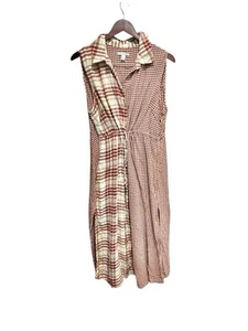 Catos Vintage Sleeveless Dress Womens Plaid Button Down Red 90s Country 18/20W - Picture 1 of 5