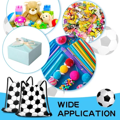 16 Piezas Bolsas de Regalo de Fútbol Bolsa de Cuerda con Cordón de Fútbol Mochila Deportiva Fiesta de Pelota Foto 1 de 4
