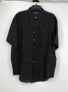 Ralph Lauren Mens Blake Black Short Sleeeve Collared Button-Up Shirt Size XL - Picture 1 of 6