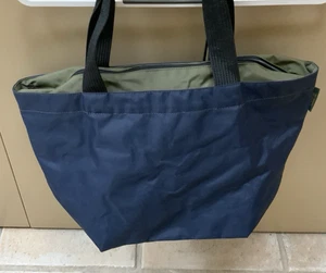 Herve Chapelier Boat-Shaped Tote Bag Navy with Olive pre-owned Women's Bag large - Picture 1 of 20