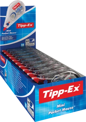 BIC GROUP Tipp-Ex Korrekturroller Mini Pocket Mouse, 6m x 5mm, 10er Pack, weiß