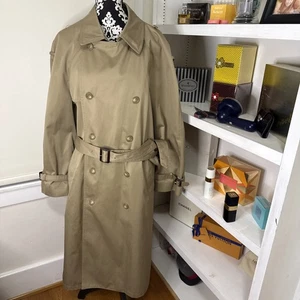 Ralph Lauren hellbraun Herren Gr. 42R langer Regen Trenchcoat mit Knopfleiste und Gürtel - Bild 1 von 12