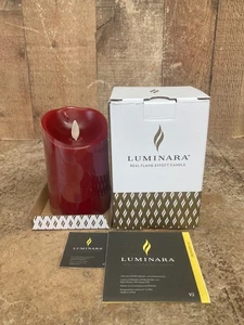 Luminara Candela LED Increspatura Acqua Senza Fiamma Sfarfallio Alimentato a Batteria 5'' Rosso - Foto 1 di 7