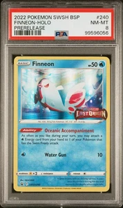 2022 POKEMON SWSH BLACK STAR PROMO PRERELEASE #240 FINNEON-HOLO PSA 8 - Picture 1 of 2